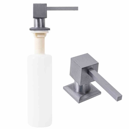 DOZOWNIK DO MYDŁA KWADRAT SZCZOTKOWANY NIKIEL330ML BAT-05012
