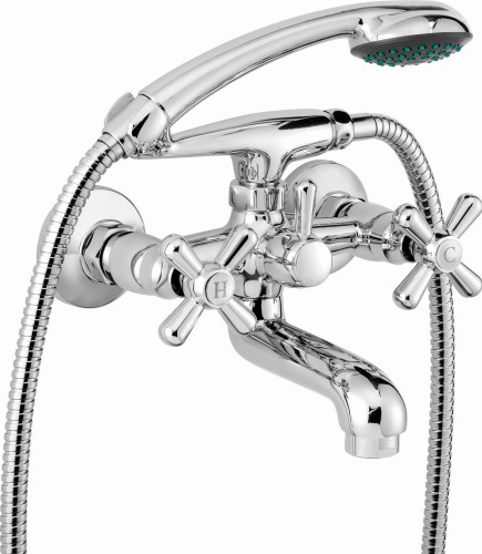 Deante Bateria wannowa ścienna z zestawem prysznicowym BOS_011D