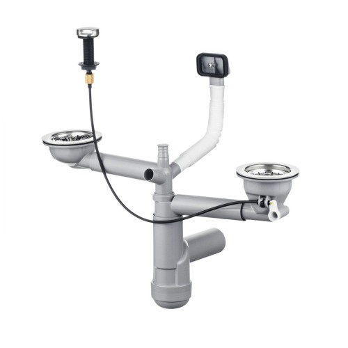 Deante Syfon do zlewozmywaka stalowego 1 5- i 2-komorowego - Space-Saver ZXY_9914