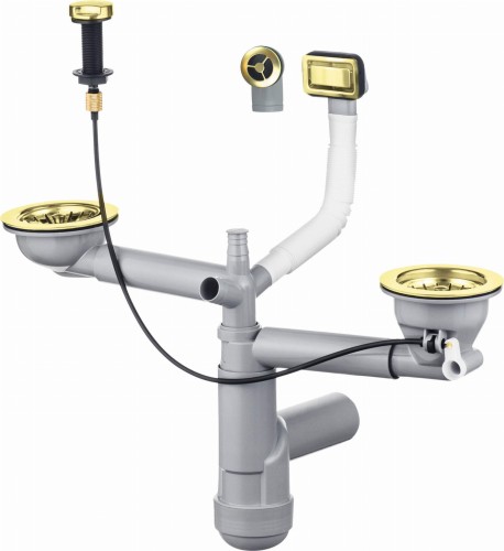 Deante Syfon do zlewozmywaka granitowego 1 5- i 2-komorowego - Space-Saver ZXY_Z912