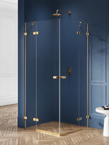 New Trendy Kabina Avexa Gold Brushed 2D Prostokątna  90X120X200 Czyste 6mm Active Shield 2 0  EXK-1783