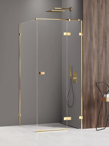 New Trendy Kabina Avexa Gold Shine 1D Prostokątna P 80X120X200 Czyste 6mm Active Shield 2 0  EXK-1655