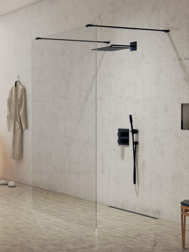 New Trendy Nz2 Kabina New Modus Black Walk-In  140X200 Czyste 8mm Active Shield 2 0  EXK-5605