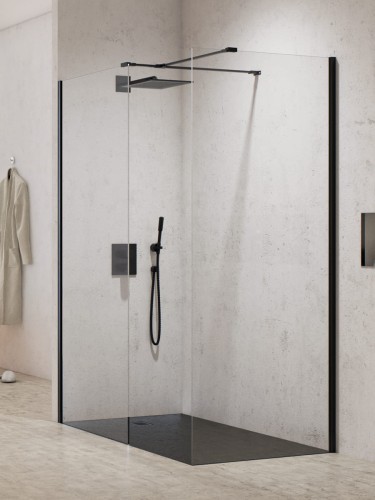 New Trendy Kabina New Modus Black Walk-In U 120X80X200 Czyste 8mm Active Shield 2 0  EXK-5626