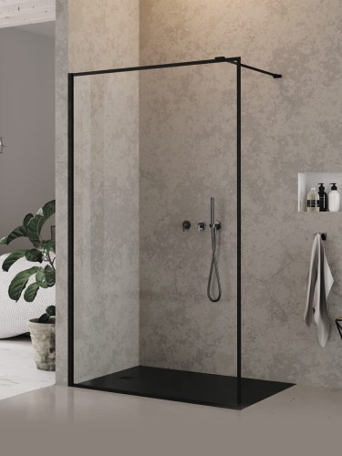 New Trendy Kabina New Modus Black Ścianka U 70X200 Czyste 8mm Active Shield 2 0 Wzór Ramka EXK-5555