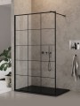 New Trendy Kabina New Modus Black Ścianka U 120X200 Czyste 8mm Active Shield 2 0 Wzór Kratka EXK-0105