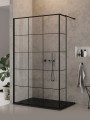 New Trendy Kabina New Modus Black Ścianka U 120X200 Czyste 8mm Active Shield 2 0 Wzór Kratka EXK-0261