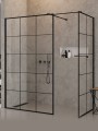New Trendy Kabina New Modus Black Walk-In U 130X100X200 Czyste 8mm Active Shield 2 0 Wzór Kratka EXK-0281