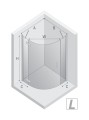 New Trendy Nz2 Kabina New Merana 1D Półokrągła L 80X80X195 Czyste 6mm Active Shield 2 0  K-0324