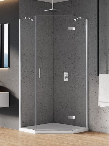 New Trendy Kabina New Azura 1D Pięciokątna P 80X80X195 Czyste 6mm Active Shield 2 0  K-0560