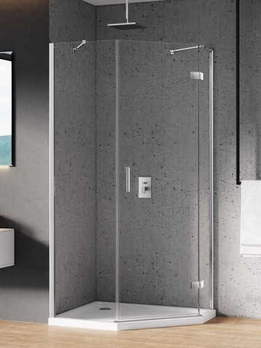 New Trendy Kabina New Azura 1D Pięciokątna Asymetryczna L 100X80X195 Czyste 6mm Active Shield 2 0  K-0561