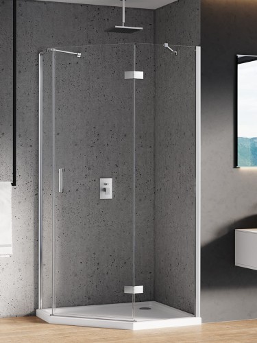 New Trendy Kabina New Azura 1D Pięciokątna Asymetryczna P 100X80X195 Czyste 6mm Active Shield 2 0  K-0564