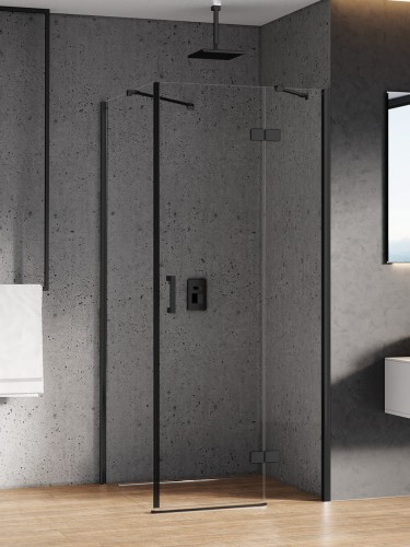 New Trendy Nz2 Kabina New Renoma Black 1D Prostokątna P 80X90X195 Czyste 6mm Active Shield 2 0  D-0202A D-0111B