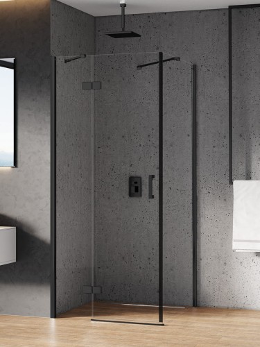 New Trendy Nz2 Kabina New Renoma Black 1D Prostokątna L 90X80X195 Czyste 6mm Active Shield 2 0  D-0203A D-0110B