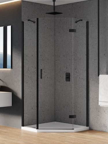 New Trendy Kabina New Azura Black 1D Pięciokątna P 90X90X195 Czyste 6mm Active Shield 2 0  K-0668