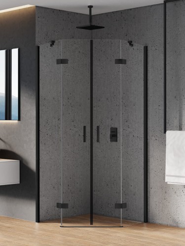 New Trendy Kabina New Azura Black 2D Pięciokątna  80X80X195 Czyste 6mm Active Shield 2 0  K-0669