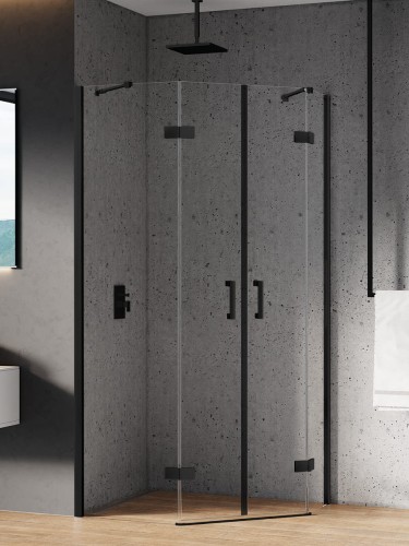 New Trendy Kabina New Azura Black 2D Asymetryczna  100X80X195 Czyste 6mm Active Shield 2 0  K-0671