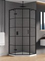 New Trendy Kabina New Azura Black 1D Pięciokątna L 90X90X195 Czyste 6mm Active Shield 2 0 Wzór Kratka K-0677