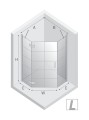 New Trendy Kabina New Azura Black 1D Pięciokątna L 90X90X195 Czyste 6mm Active Shield 2 0 Wzór Kratka K-0677