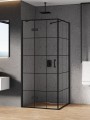 New Trendy Kabina New Renoma Black 1D Prostokątna L 100X80X195 Czyste 6mm Active Shield 2 0 Wzór Kratka D-0380A D-0164B