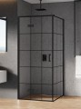New Trendy Kabina New Renoma Black 1D Prostokątna P 100X80X195 Czyste 6mm Active Shield 2 0 Wzór Kratka Wsp  Równoległy D-0381A D-0164B-WP