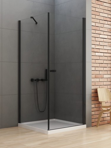 New Trendy Nz2 Kabina New Soleo Black 1D Prostokątna U 80X110X195 Czyste 6mm Active Shield 2 0  D-0230A D-0148B