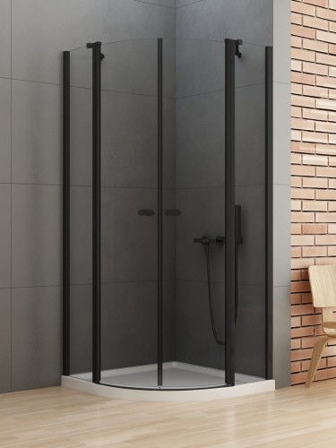 New Trendy Nz2 Kabina New Soleo Black 2D Półokrągła U 100X100X195 Czyste 6mm Active Shield 2 0  K-0540