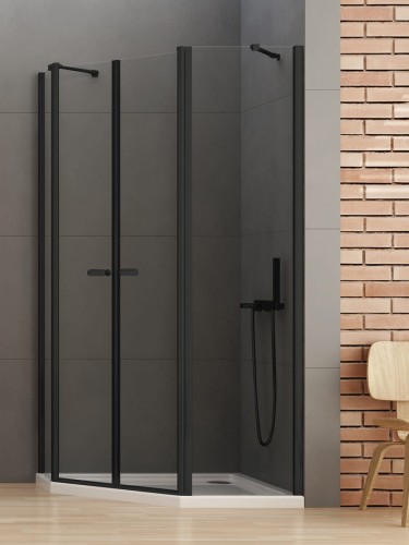New Trendy Nz2 Kabina New Soleo Black 2D Pięciokątna Asymetryczna  100X80X195 Czyste 6mm Active Shield 2 0  K-0618