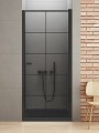New Trendy Drzwi Wnękowe New Soleo Black 1D U 100X195 Czyste 6mm Active Shield 2 0 Wzór Kratka D-0278A