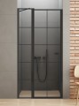 New Trendy Drzwi Wnękowe New Soleo Black 1D L 90X195 Czyste 6mm Active Shield 2 0 Wzór Kratka Wsp  Równoległy D-0279A-WK