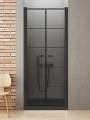 New Trendy Drzwi Wnękowe New Soleo Black 2D U 100X195 Czyste 6mm Active Shield 2 0 Wzór Kratka D-0282A