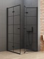New Trendy Kabina New Soleo Black 2D Prostokątna U 90X80X195 Czyste 6mm Active Shield 2 0 Wzór Kratka D-0289A D-0288A