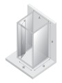 New Trendy Kabina Alta 1D Prostokątna Przyścienna U 80X90X195 Czyste 6mm Active Shield 2 0  K-0445