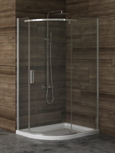 New Trendy Kabina New Komfort 1D Asymetryczna U 100X80X195 Czyste 6mm Active Shield 2 0  K-0439