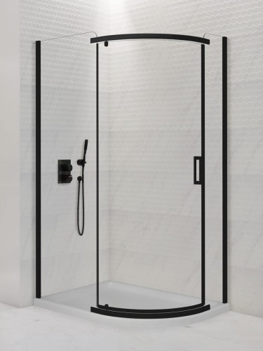 New Trendy Kabina New Komfort Black 1D Asymetryczna U 120X85X195 Czyste 6mm Active Shield 2 0  K-0471