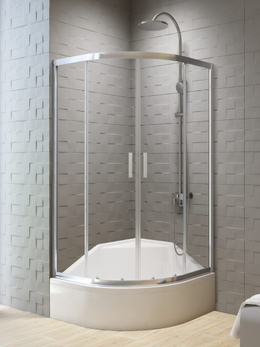 New Trendy Kabina New Varia 2D Półokrągła U 90X90X165 Czyste 6mm Active Shield  K-0497
