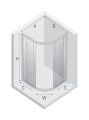 New Trendy Kabina New Varia 2D Półokrągła U 90X90X165 Czyste 6mm Active Shield  K-0497