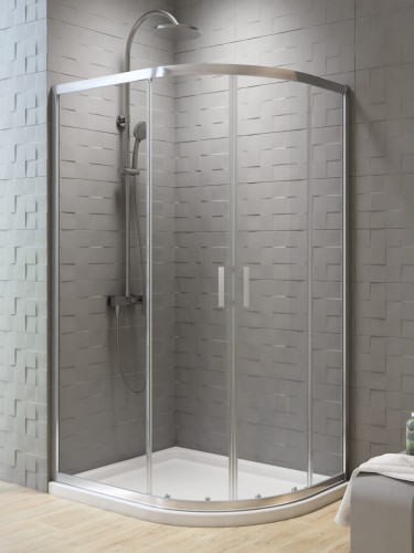 New Trendy Kabina New Varia 2D Asymetryczna U 100X80X190 Czyste 6mm Active Shield  K-0507