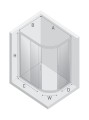 New Trendy Kabina New Varia 2D Asymetryczna U 120X85X190 Czyste 6mm Active Shield  K-0509