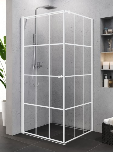 New Trendy Kabina Superia White 1D Kwadratowa P 90X90X195 Czyste 6mm Active Shield  K-0795