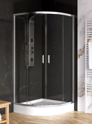 New Trendy Zestaw Z Brodzikiem Suvia 2D Półokrągła U 90X90X201 Czyste 5mm   ZS-0002