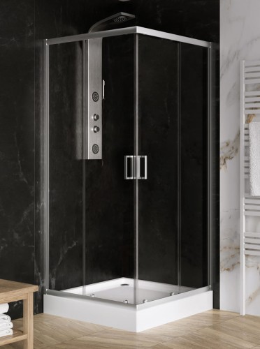 New Trendy Zestaw Z Brodzikiem Suvia 2D Kwadratowa U 90X90X201 Czyste 5mm   ZS-0004