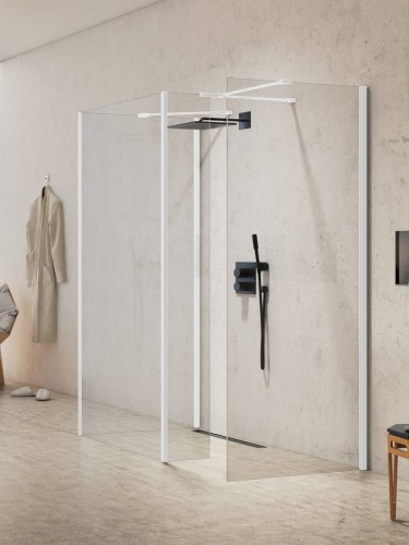 New Trendy Nz2 Kabina New Modus White Walk-In U 100X200 Czyste 8mm Active Shield 2 0  EXK-2257