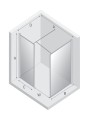 New Trendy Nz6 Kabina New Modus White Walk-In U 120X100X200 Czyste 8mm Active Shield 2 0 Wzór Ramka EXK-2317