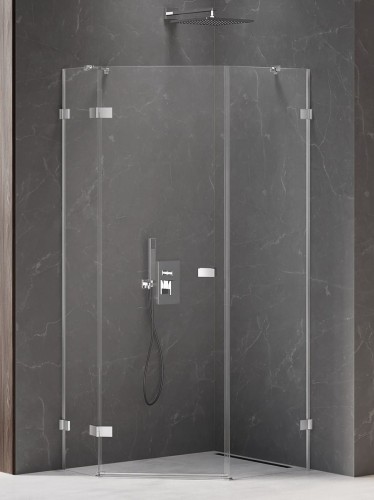 New Trendy Kabina Avexa 1D Pięciokątna Asymetryczna L 100X80X200 Czyste 6mm Active Shield 2 0 Drzwi Lewe EXK-3892