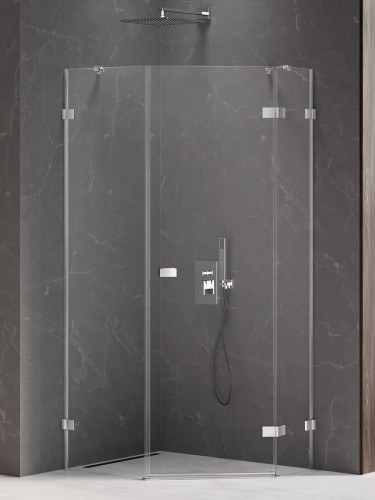New Trendy Kabina Avexa 1D Pięciokątna Asymetryczna P 100X80X200 Czyste 6mm Active Shield 2 0 Drzwi Prawe EXK-3894
