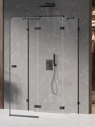 New Trendy Kabina Avexa Black 1D Prostokątna Przyścienna P 90X80X200 Czyste 6mm Active Shield 2 0  EXK-2632