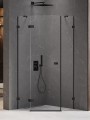 New Trendy Kabina Avexa Black 1D Pięciokątna L 80X80X200 Czyste 6mm Active Shield 2 0  EXK-3873