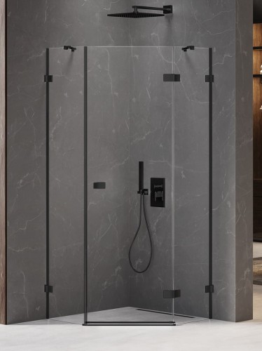 New Trendy Kabina Avexa Black 1D Pięciokątna P 90X90X200 Czyste 6mm Active Shield 2 0  EXK-3876