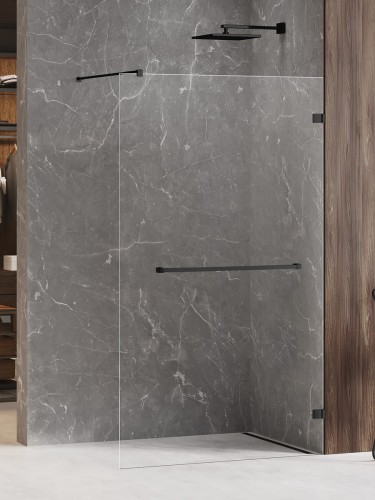 New Trendy Kabina Avexa Black Walk-In U 100X200 Czyste 8mm Active Shield 2 0 Wieszak EXK-2680